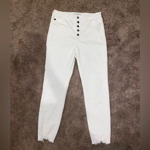 KanCan raw hem white jeans button fly